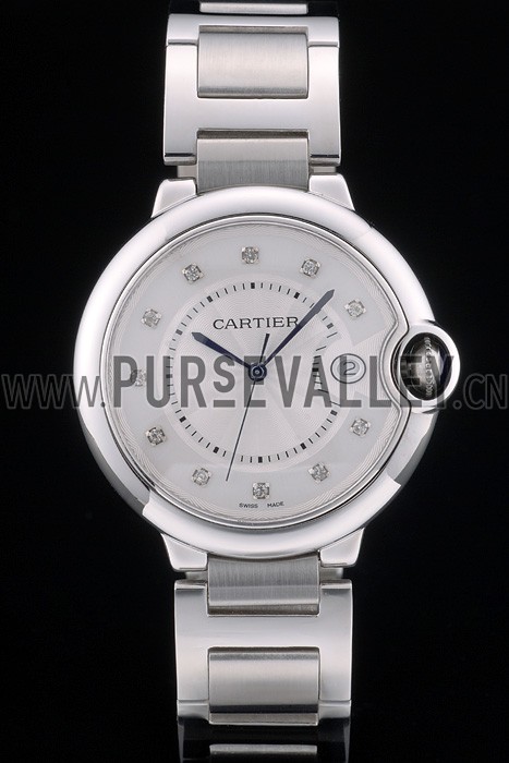 Cartier Ballon Bleu 42mm White Dial Stainless Steel Case Two Tone Silver Bracelet