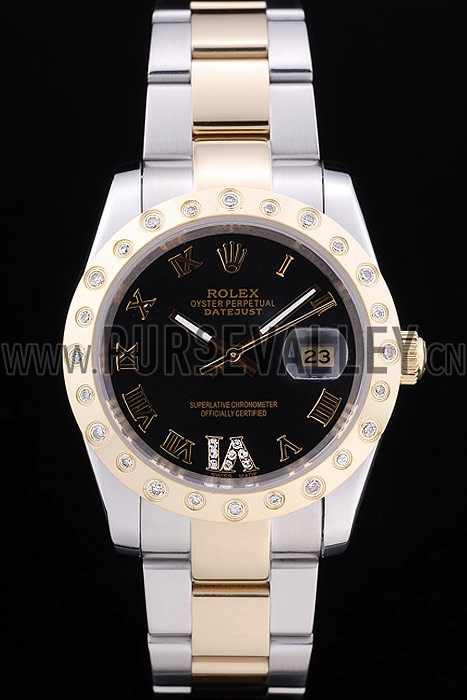 Rolex Datejust Diamond Bezel Black Dial 7463