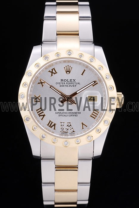 Rolex Datejust Diamond Bezel White Dial 7464