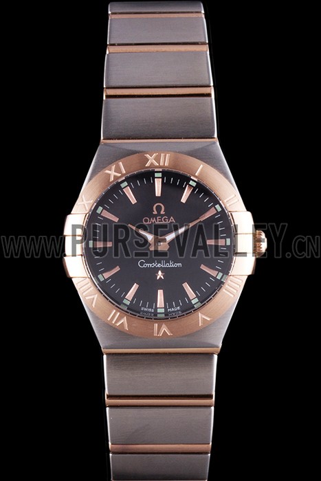 Omega Constellation Rose Gold Bezel Two Tone Band som100 621480