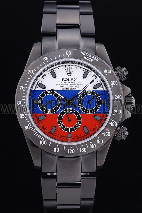 Rolex Cosmograph Daytona Black Bracelet Russian Flag Dial 7472