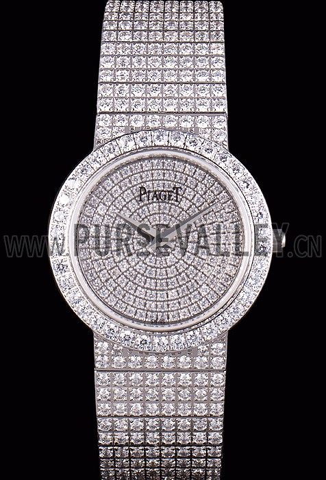 Piaget Swiss Limelight Diamonds Encrusted Stainless Steel Watch 80297