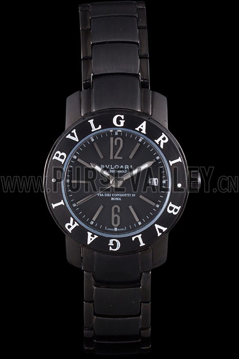 Bvlgari Bvlgari 27mm Black Dial Black Steel Case Black Steel Bracelet