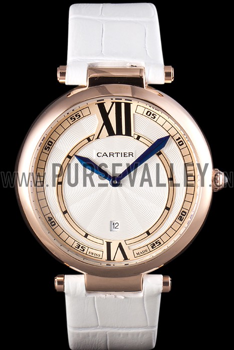 Cartier Ballon Bleu White Leather Strap 621449