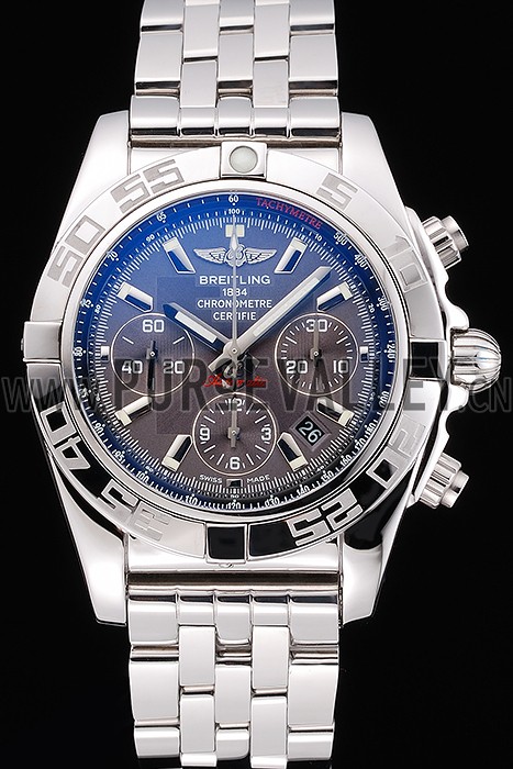 Swiss Breitling Certifie Stainless Steel Bezel Grey Dial 80287