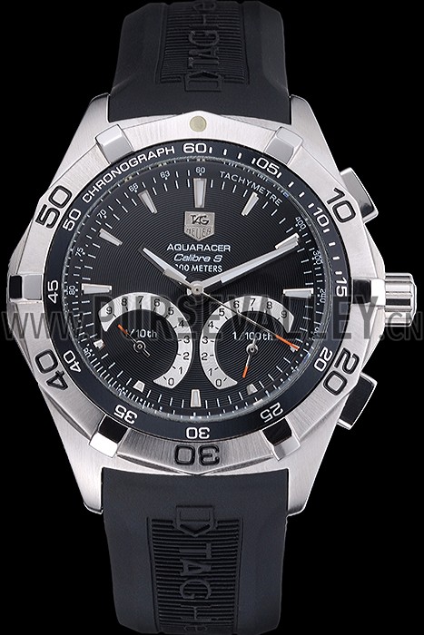 Tag Heuer Aquaracer Calibre S Black Dial Black Rubber Band 622406