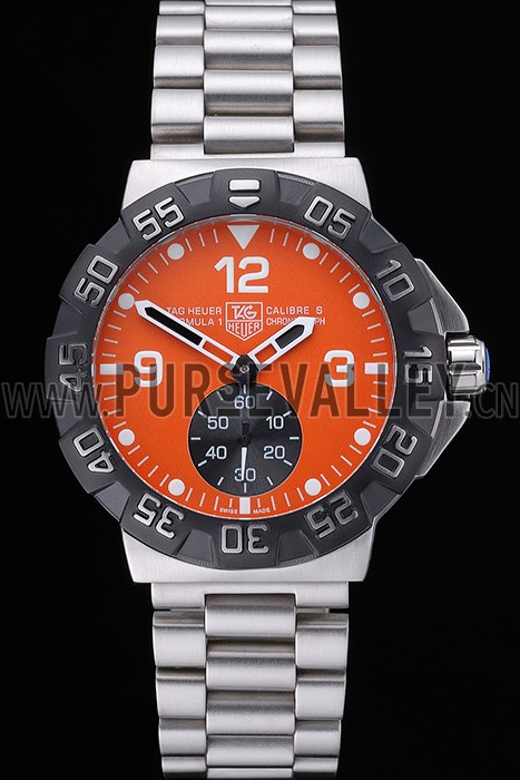 Tag Heuer Formula One Grande Date Orange Dial Stainless Steel Bracelet 622287