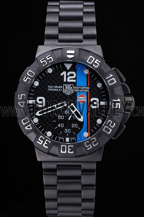 Tag Heuer Formula One Special Gulf Edition Black Dial And Blue Ion Plated Steinless Steel Bracelet 622288
