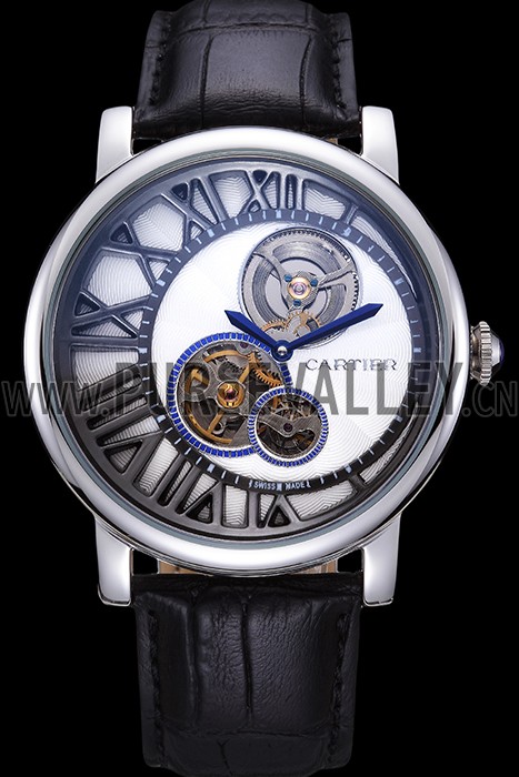 Cartier Rotonde Reversed Tourbillon White Dial 621947