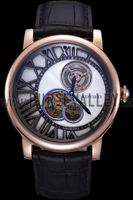 Cartier Rotonde Reversed Tourbillon White Dial 621949