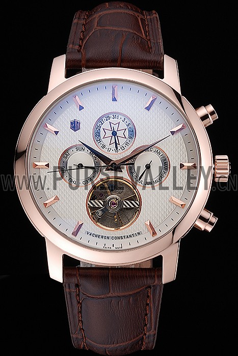 Vacheron Constantin Patrimony Traditionnelle Gold Case Brown Leather Strap 622303