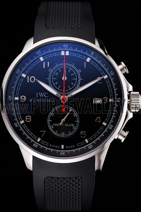 IWC Portugieser Yacht Club Black Dial Stainless Steel Case Black Rubber Strap