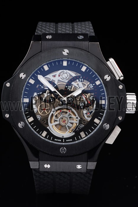 Hublot King Power Tourbillon Black Strap Black Dial