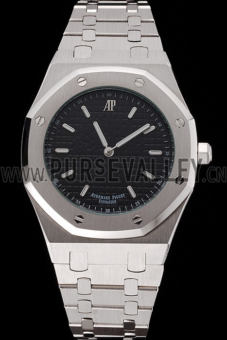 Audemars Piguet Royal Oak Fondation Black Dial Stainless Steel Case And Bracelet