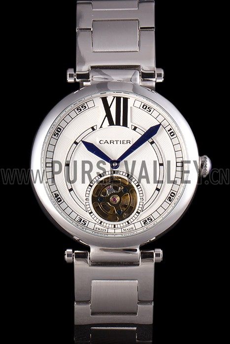 Cartier Ballon Bleu Flying Tourbillon Silver Stainelss Steel Strap 621452