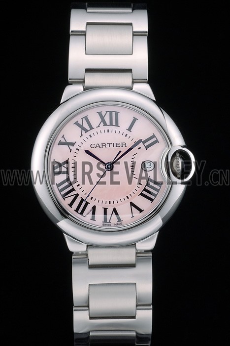 Cartier Ballon Bleu 38mm Pink Dial Stainless Steel Case And Bracelet