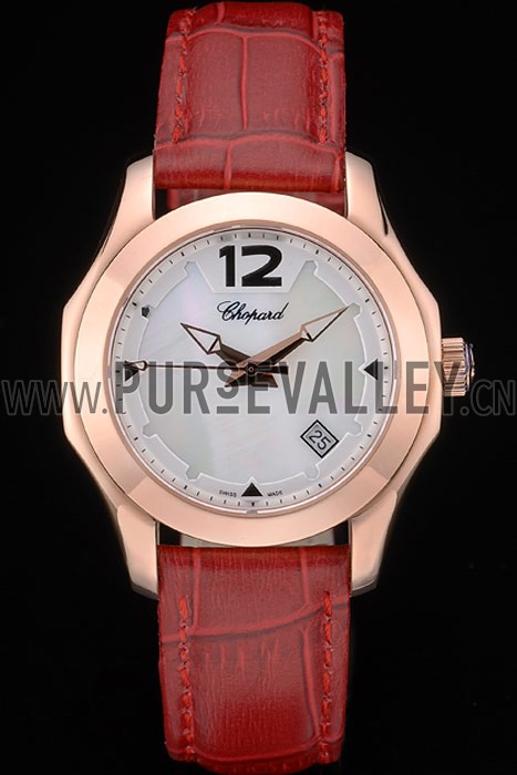 Chopard Red Leather Bracelet Watch 80276