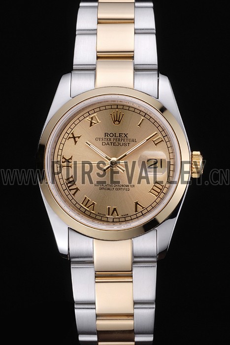 Rolex Datejust Stainless Steel And Gold Case Gold Dial 622265