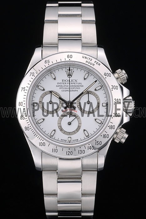 Swiss Rolex Daytona Stainless Steel Bracelet White Dial 80297