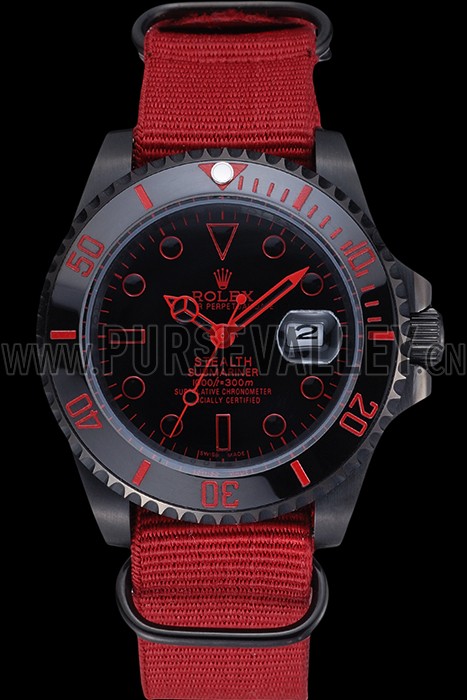 Rolex Stealth Submariner Red Nylon Strap 622010