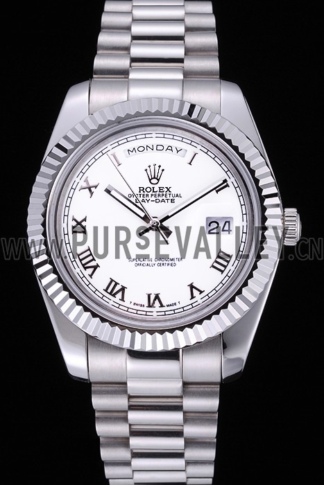 Rolex Day-Date White Dial Stainless Steel Bracelet 622547