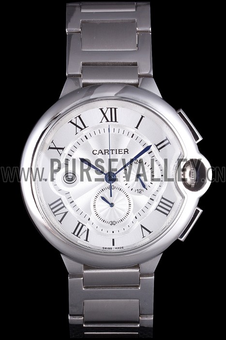 Cartier Ballon Bleu Chronograph White Dial Stainless Steel Case And Bracelet