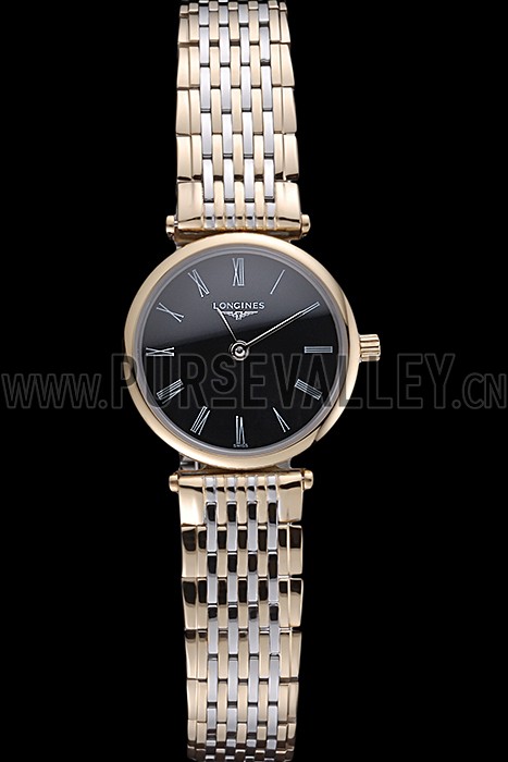 Longines La Grande Classique Two Tone Band Black Dial Femme 622098