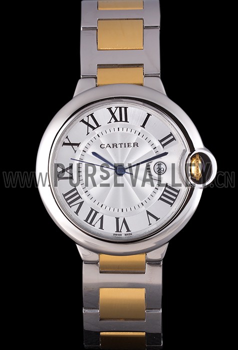 Cartier Ballon Bleu 42mm White Dial Stainless Steel Case Two Tone Bracelet