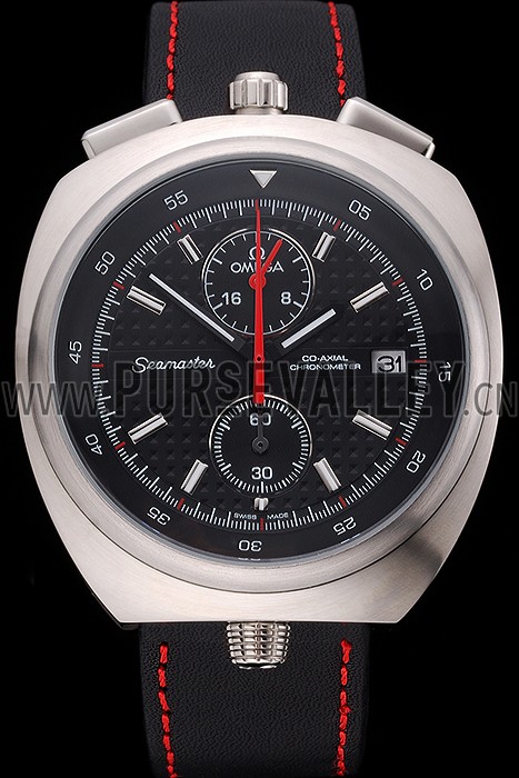 Omega Seamaster Bullhead Black Dial Stainless Steel Case Black Leather Strap 622826