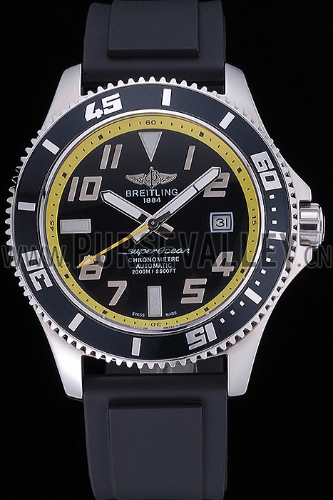 Breitling Superocean Black Yellow Dial Watch 622331