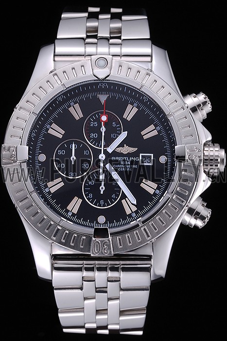 Breitling Chronomat Evolution Black Dial Stainless Steel Bracelet 622515