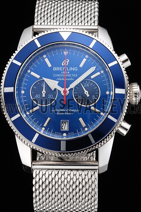 Breitling Superocean Heritage Chronographe 44 Blue Dial And Bezel Stainless Steel Case And Bracelet