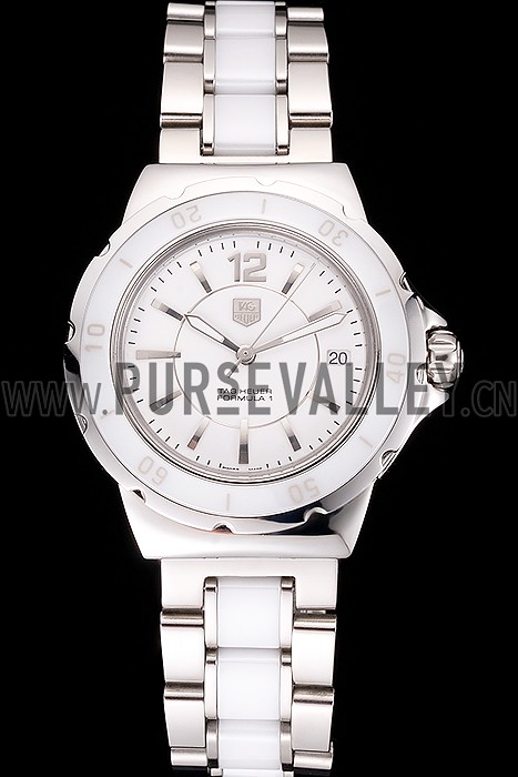 Tag Heuer Formula 1 White Ceramic Bezel White Dial