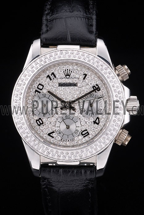 Rolex Daytona Lady Stainless Steel Case Crystal Studded Bezel Crystal Studded Dial