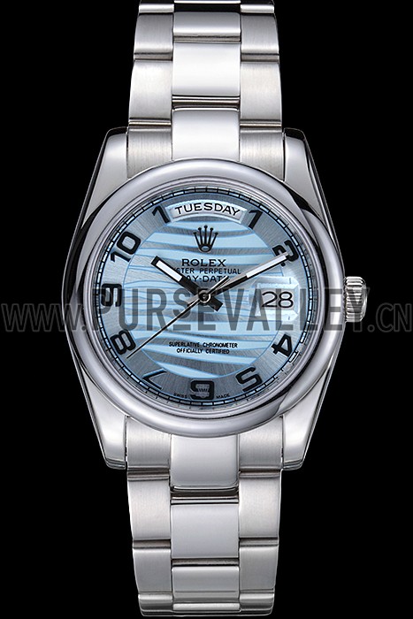 Rolex DayDate Polished Silver Bezel White Dial 7470