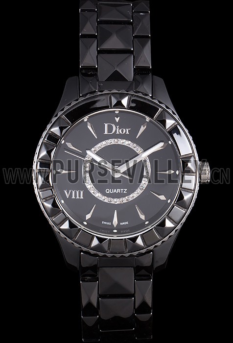 Dior VIII Ceramic Black Bezel Black Bracelet cd10 621363
