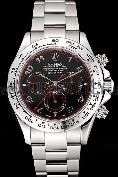 Swiss Rolex Daytona Stainless Steel Bracelet Black Dial 80296