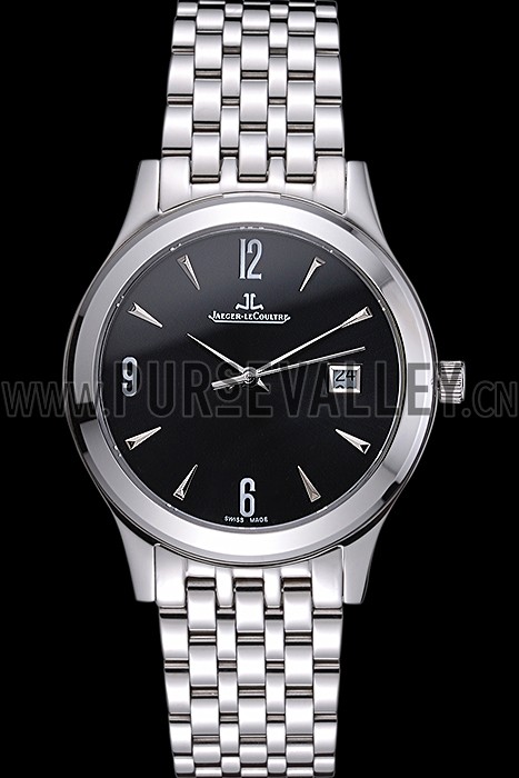 Jaeger LeCoultre Master Black Dial Stainless Steel Bezel Stainless Steel Band 622093