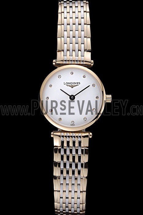 Longines La Grande Classique Two Tone Band White Dial Diamond Markers Femme 622102