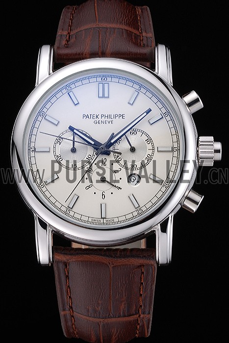 Patek Philippe Grand Complications Perpetual Calendar Stainless Steel Case White Dial Silver Chronograph 622264