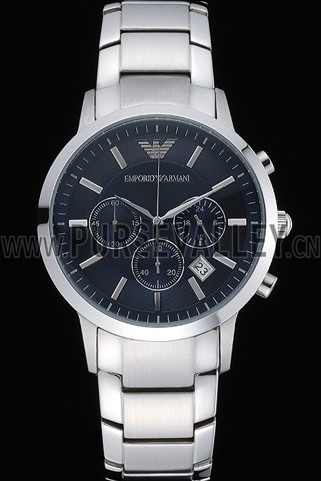 Emporio Armani Classic Chronograph Dark Blue Dial Stainless Steel Bracelet 622338