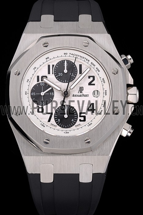 Swiss Audemars Piguet Royal Oak Offshore White Dial Stainless Steel Casr Black Rubber Strap 622851