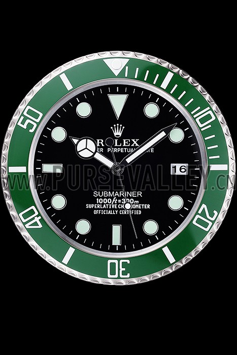 Rolex Submariner Wall Clock Silver-Green 621912