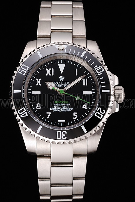 Rolex Bamford Submariner Black Dial With Roman Numerals Black Bezel Stainless Steel Case And Bracelet
