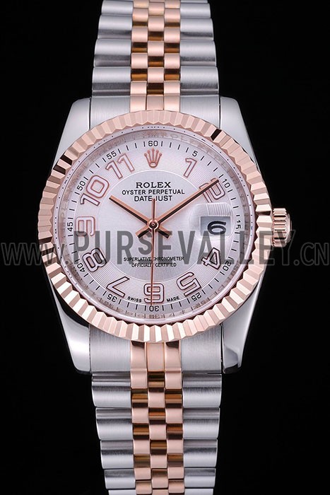 Rolex DateJust White Dial Stainless Steel and Gold Bracelet 622544