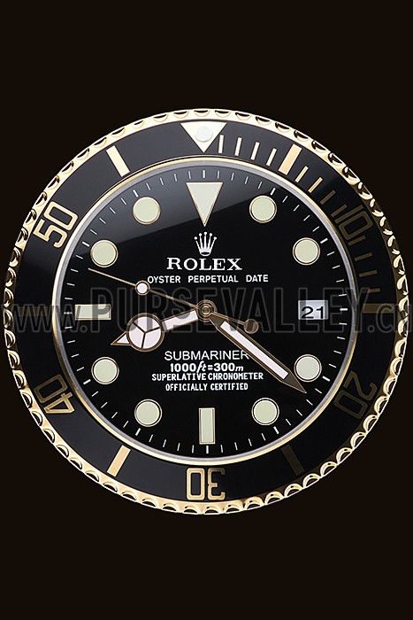 Rolex Submariner Wall Clock Black-Gold 622476