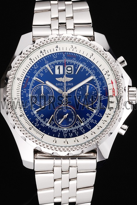 Breitling Bentley 6.75 Speed Blue Dial Stainless Steel Case And Bracelet 622214