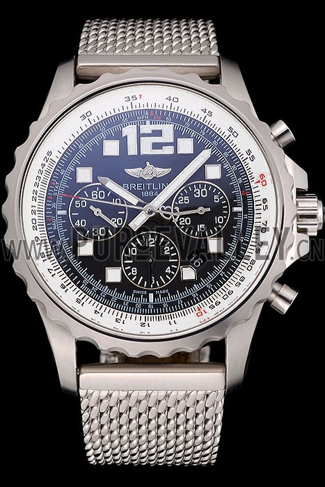 Swiss Breitling Professional Chronospace Black Dial Stainless Steel Case And Bracelet 622874