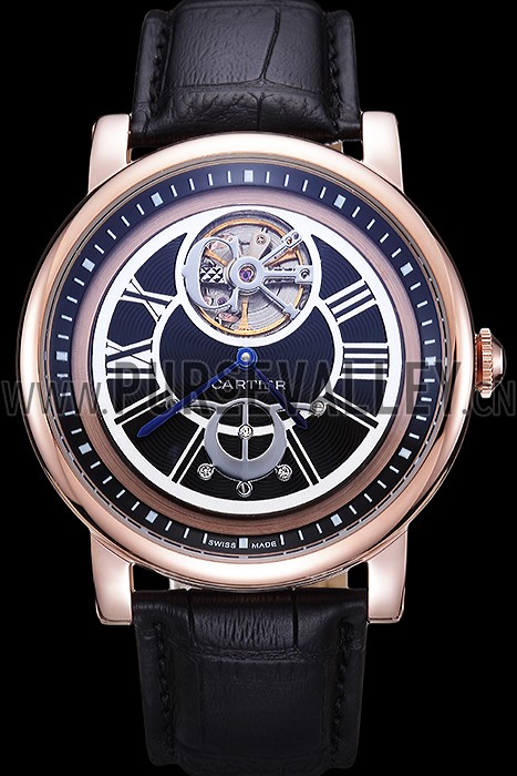 Cartier Rotonde Flying Tourbillon Black Dial 621944
