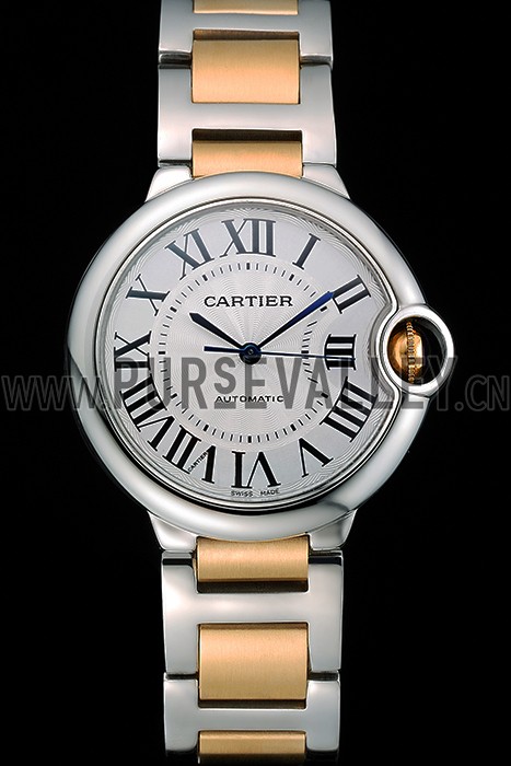 Swiss Cartier Ballon Bleu 36mm Silver Dial Stainless Steel Case Two Tone Gold Bracelet 622878